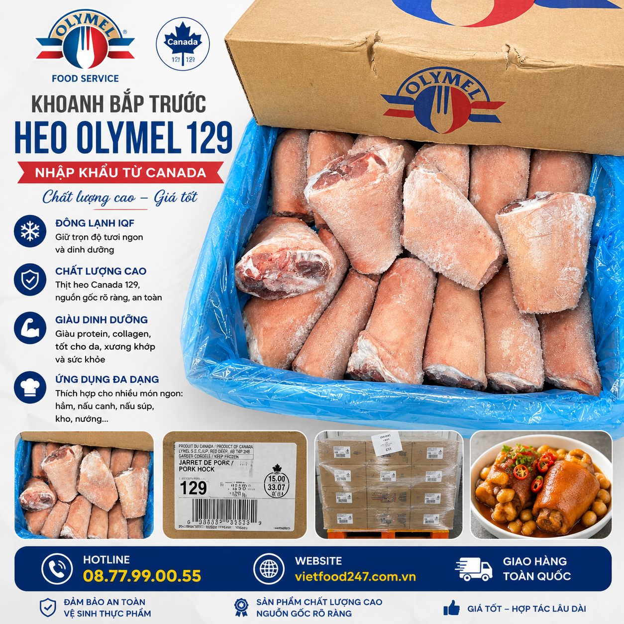 Khoanh Bắp Trước Heo Olymel 129