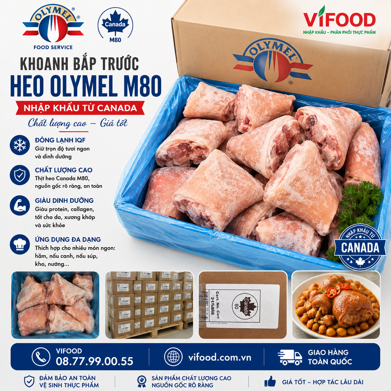 Khoanh Bắp Trước Heo Olymel M80