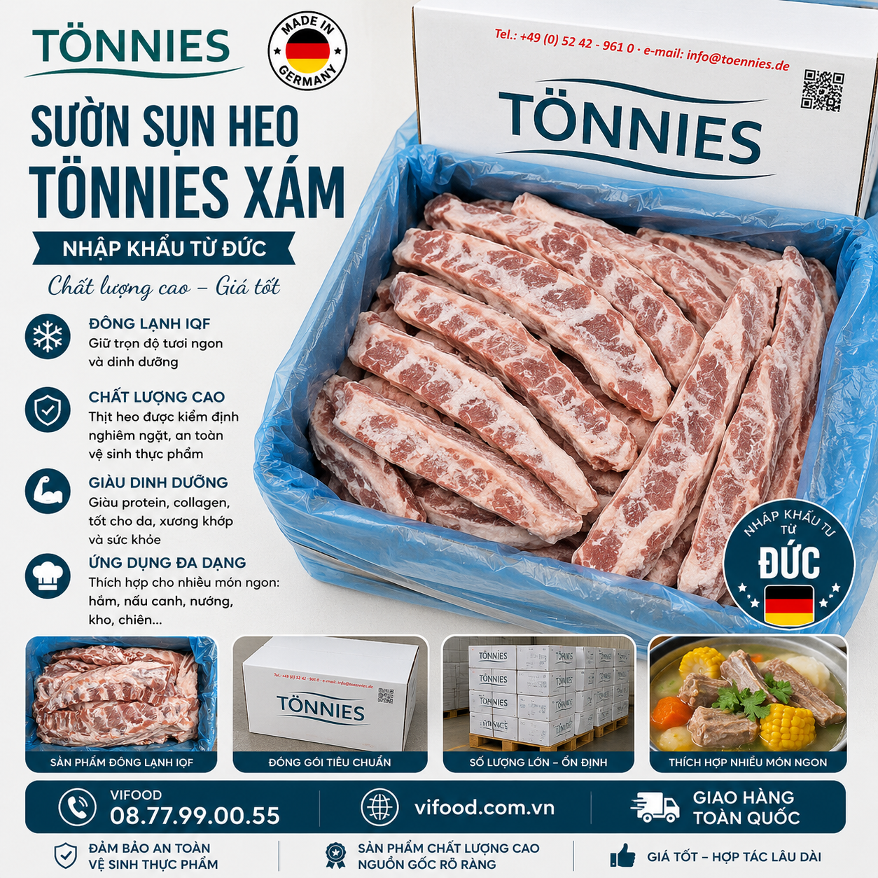 Sườn Sụn Heo Tönnies ( Thùng Trắng )