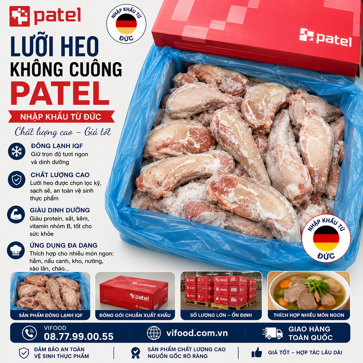 Lưỡi Heo Không Cuống Patel