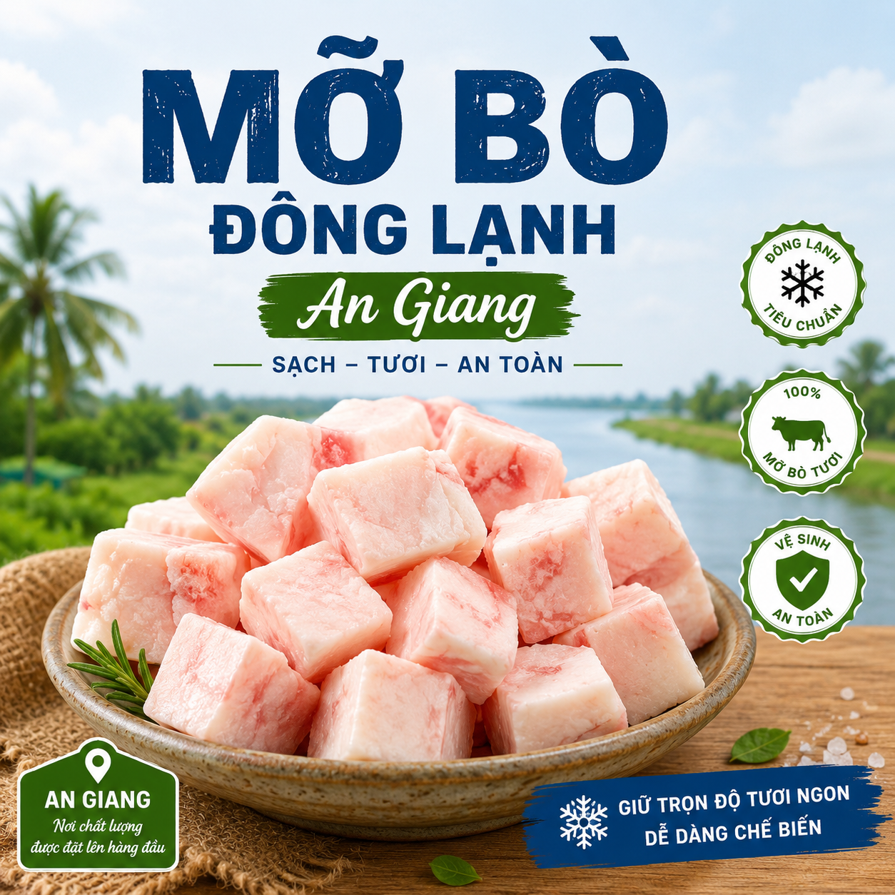 Mỡ Bò Đông Lạnh An Giang