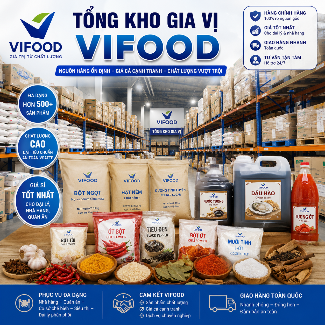 Tổng Kho Gia Vị, Dầu Ăn, Nước Tương, Bột Ngọt Giá Sỉ