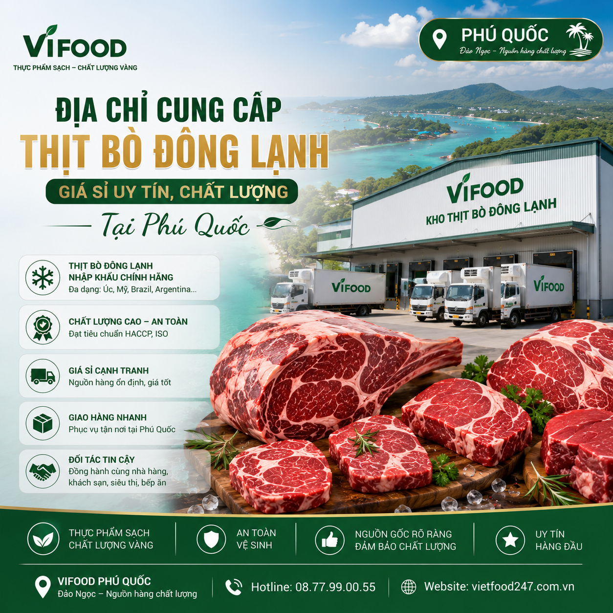 Địa Chỉ Cung Cấp Thịt Bò Đông Lạnh Giá Sỉ Uy Tín, Chất Lượng Tại Phú Quốc