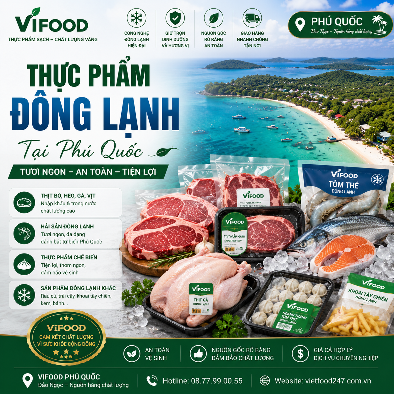 Thực phẩm đông lạnh tại Phú Quốc