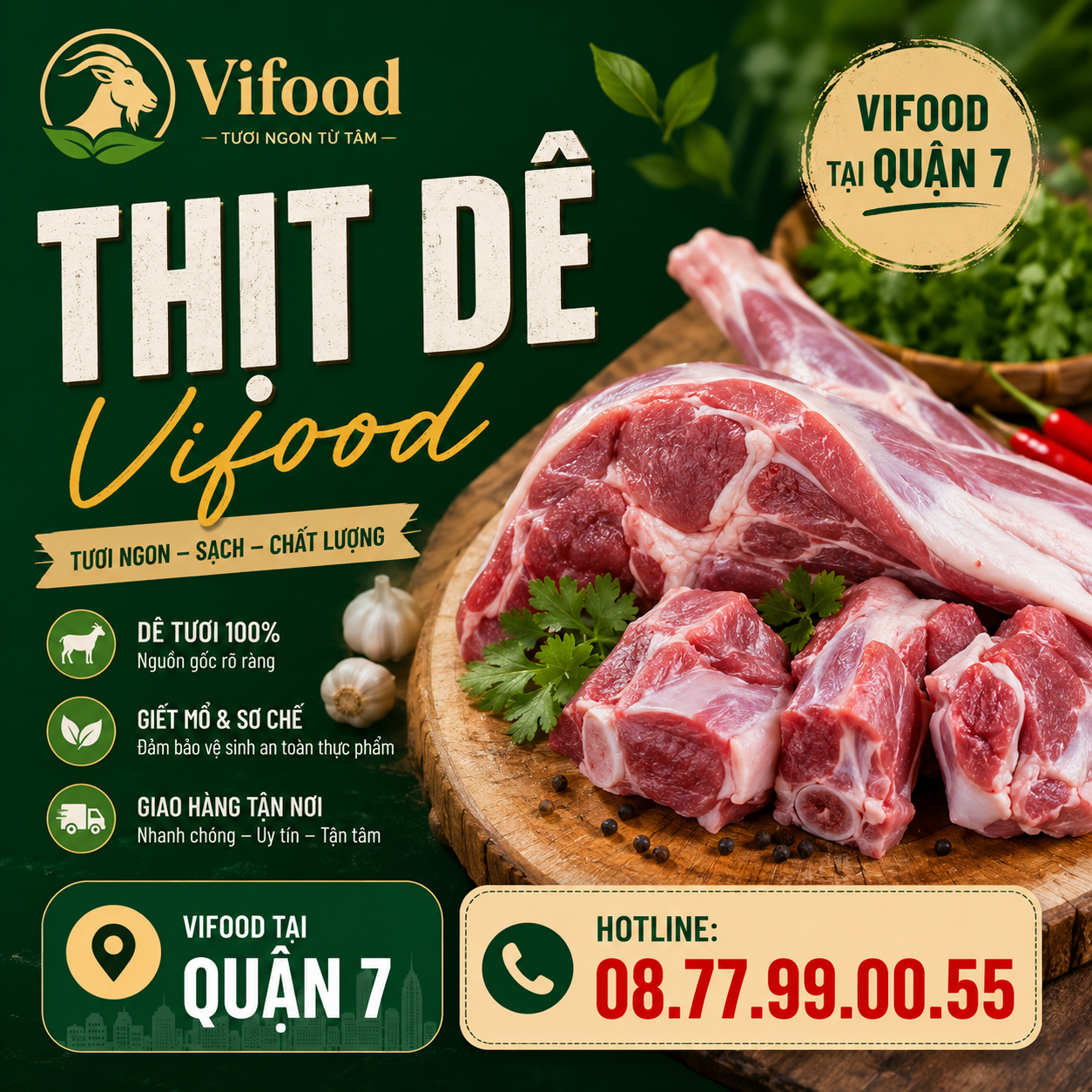 Thịt dê tươi Quận 7 TP.HCM