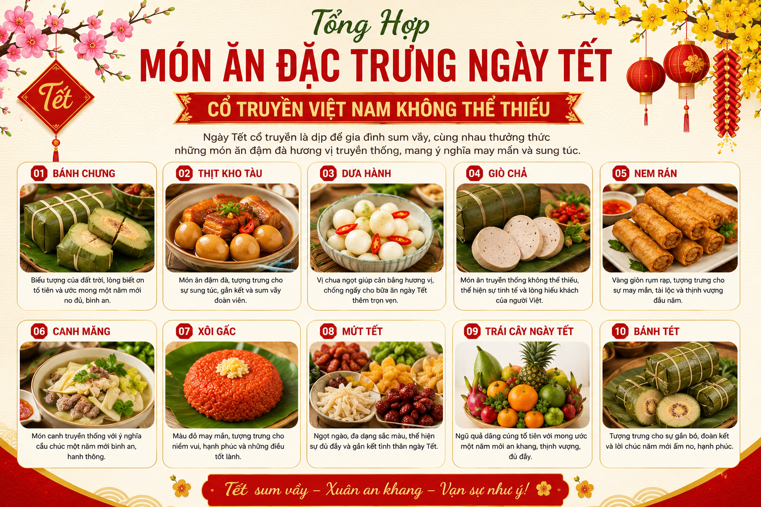 Tổng Hợp Món Ăn Đặc Trưng Ngày Tết Cổ Truyền Việt Nam Không Thể Thiếu