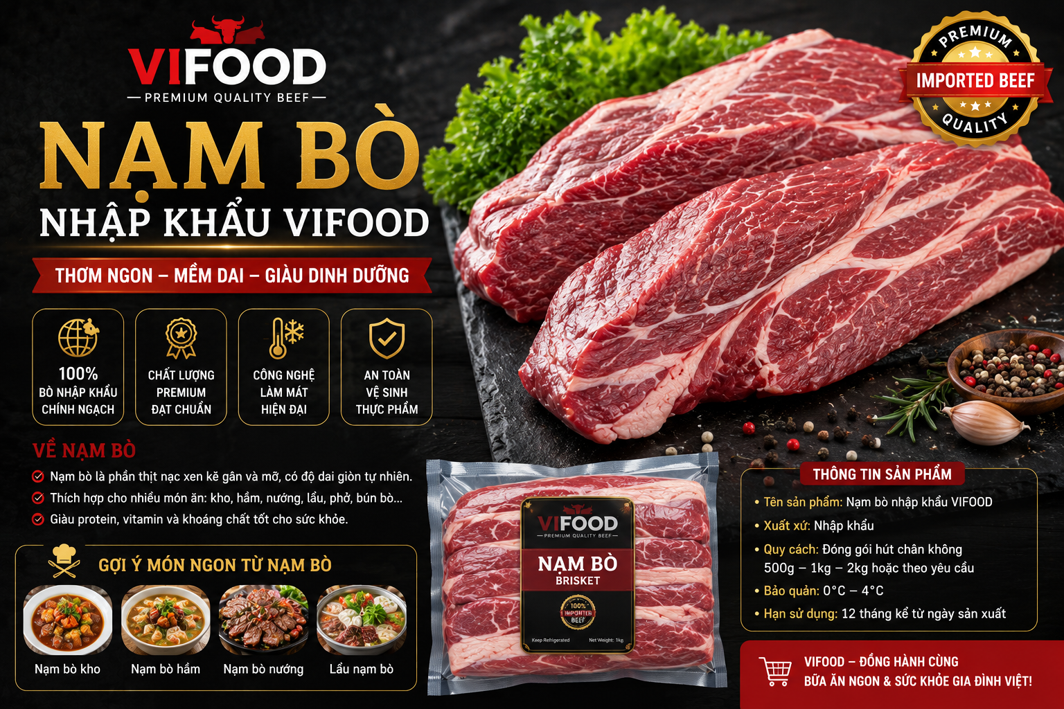 Nạm Bò Nhập Khẩu Là Gì? Cách Nấu Hủ Tiếu Bò Kho Ngon Đậm Đà