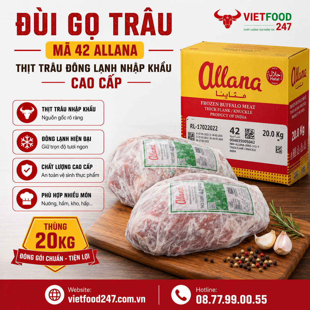 Đùi Gọ Trâu Mã 42 Allana