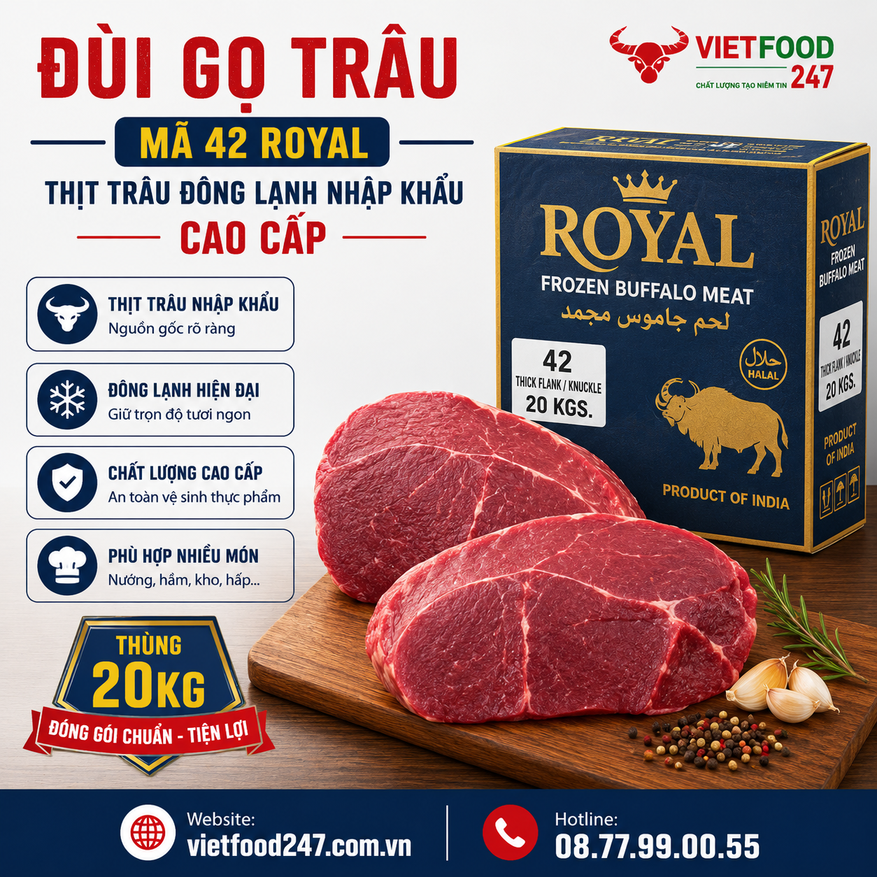 Đùi Gọ Trâu Mã 42 Royal