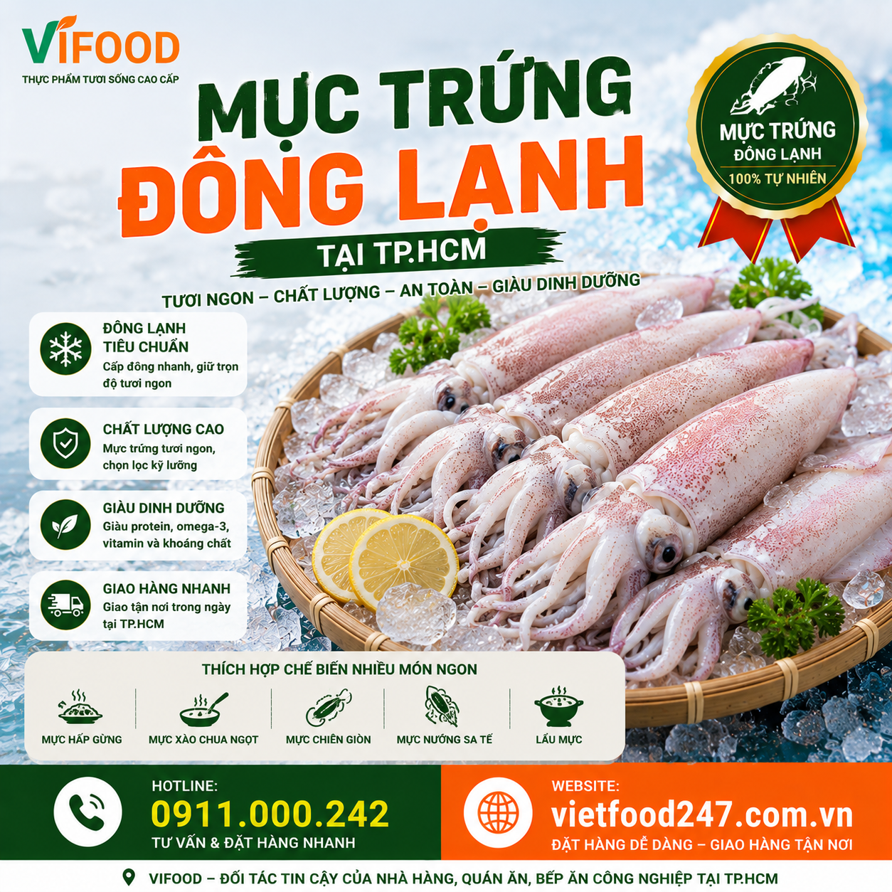 Địa Chỉ Bán Mực Trứng Đông Lạnh Tại TPHCM Chất Lượng, Giá Cạnh Tranh
