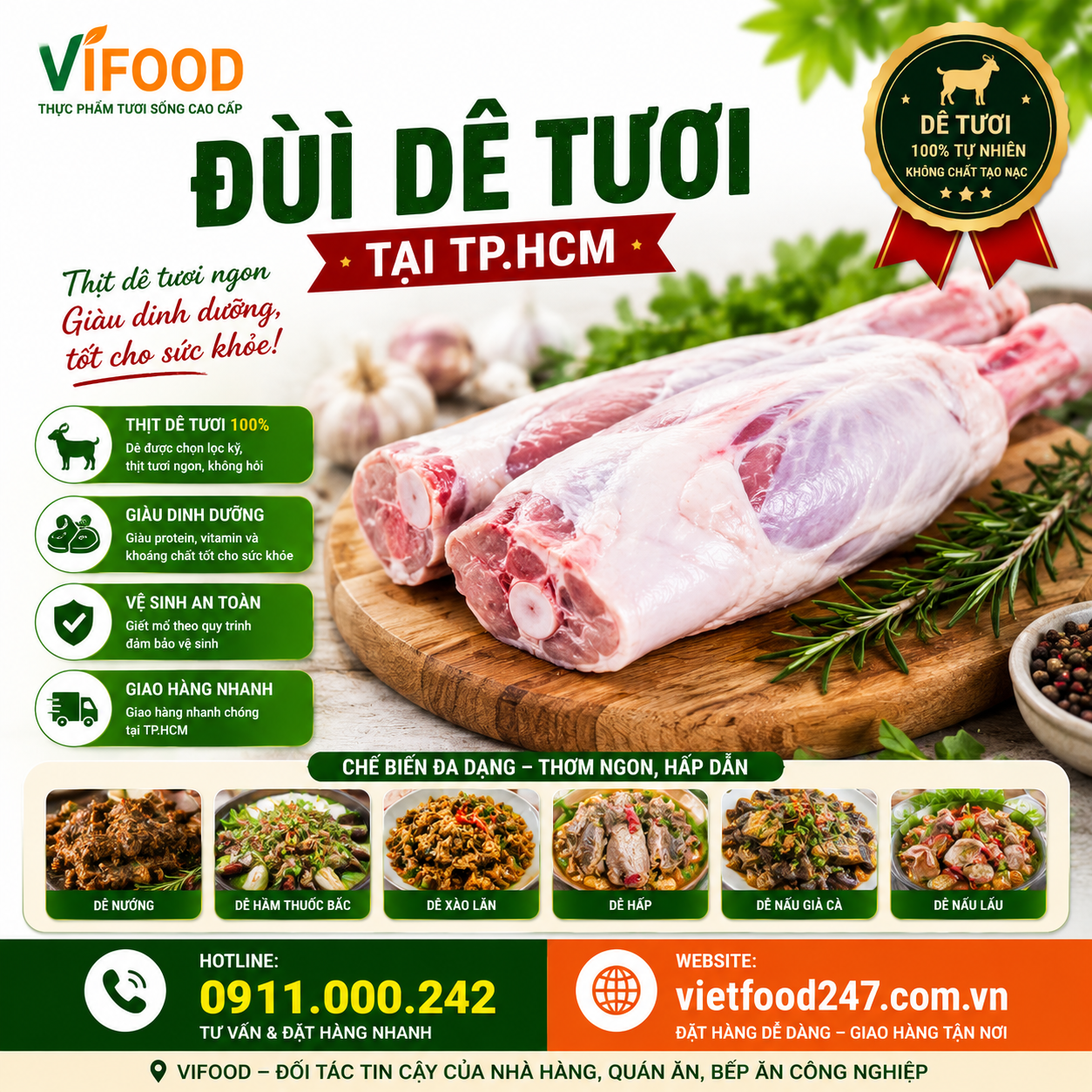Đùi Dê Tươi Tại Vĩnh Long Giá Bao Nhiêu? Báo Giá Mới Nhất Hôm Nay