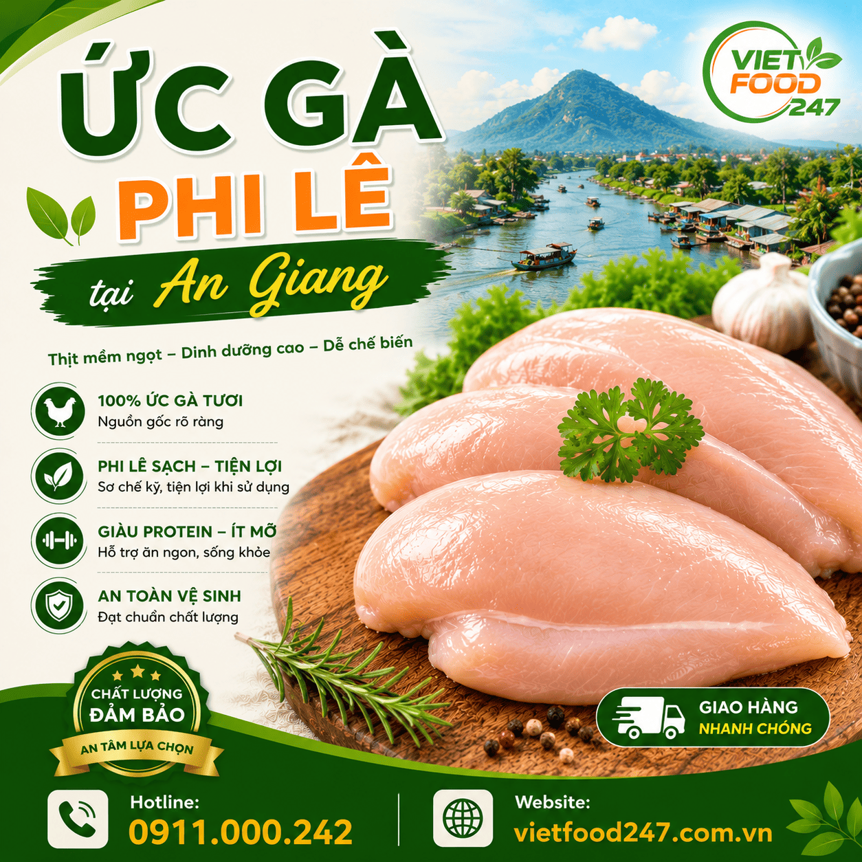 Đơn Vị Cung Cấp Ức Gà Phi Lê tại An Giang Uy Tín