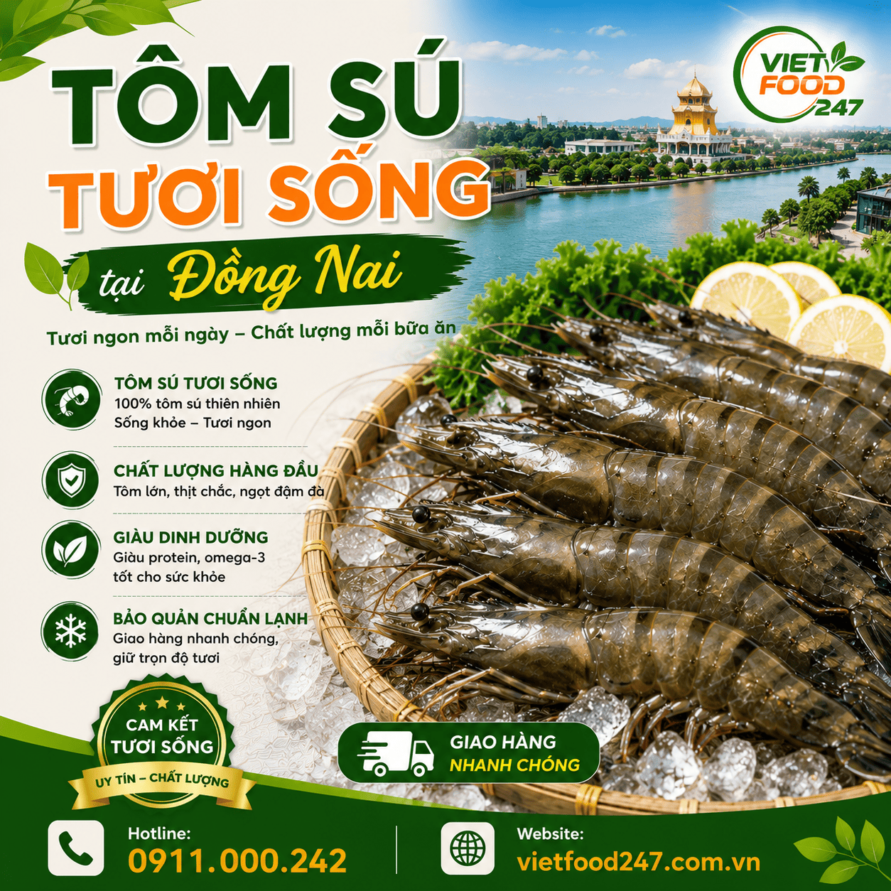 Địa Chỉ Bán Tôm Sú Tươi Sống tại Đồng Nai Chất Lượng