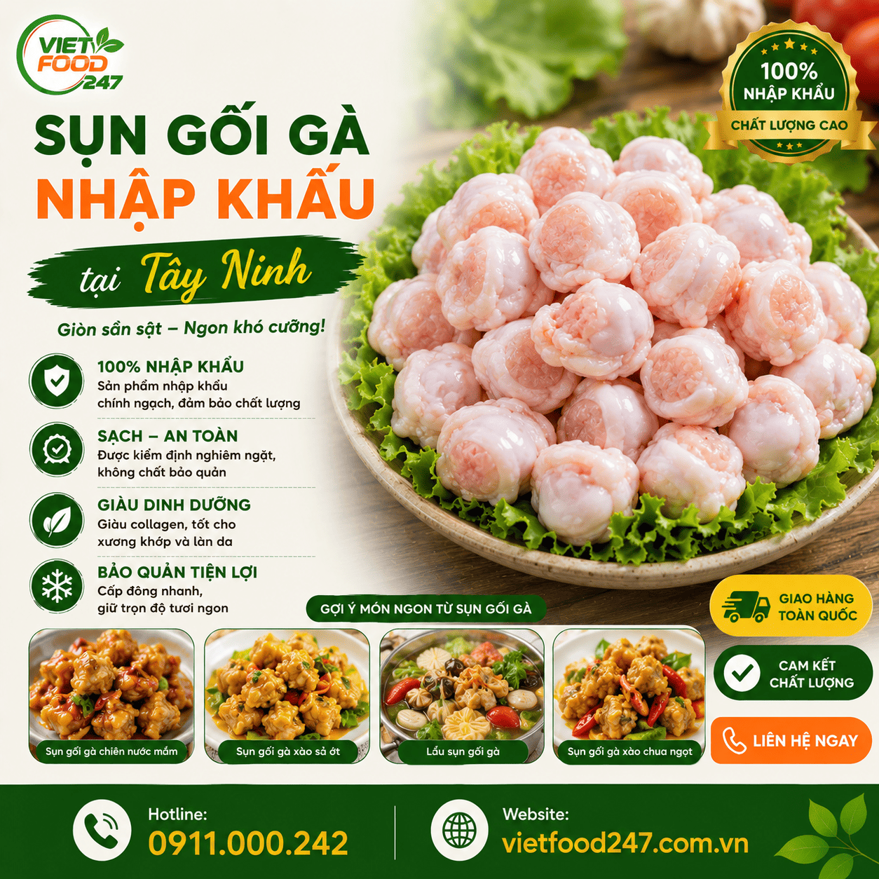 Đơn Vị Cung Cấp Sụn Gối Gà Nhập Khẩu tại Tây Ninh Uy Tín