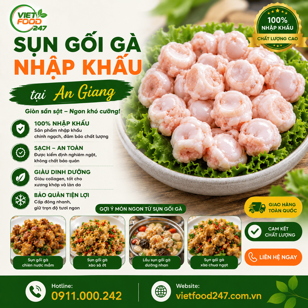 Mua Sụn Gối Gà Nhập Khẩu tại An Giang Ở Đâu Uy Tín?