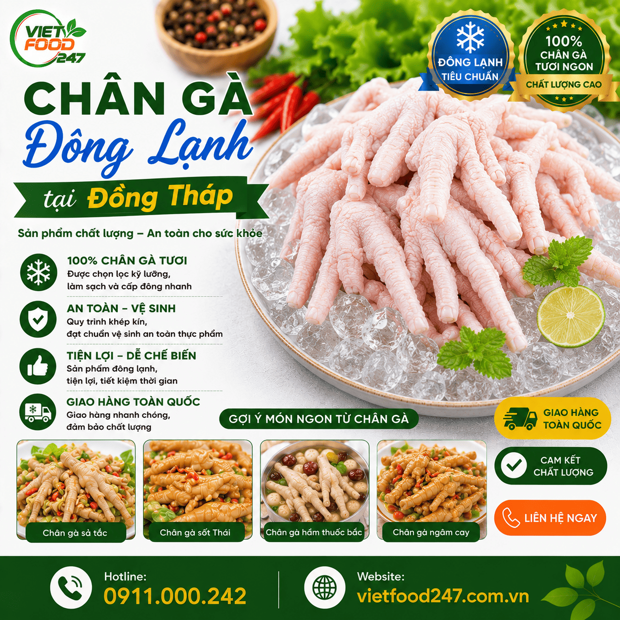 Giá Chân Gà Đông Lạnh tại Đồng Tháp Mới Nhất Hôm Nay