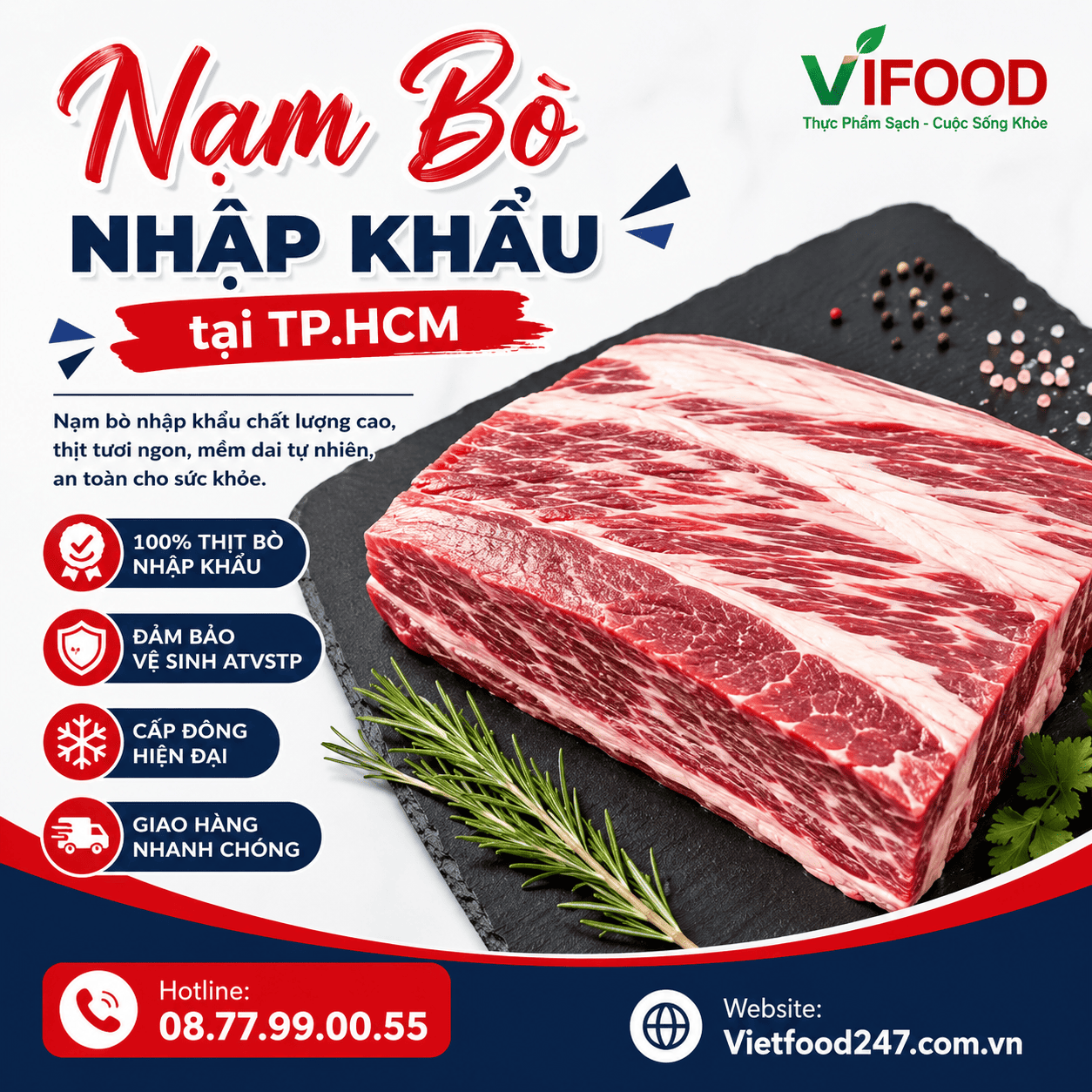 Chuyên Cung Cấp Nạm Bò Nhập Khẩu tại TP.HCM Cho Nhà Hàng, Quán Phở