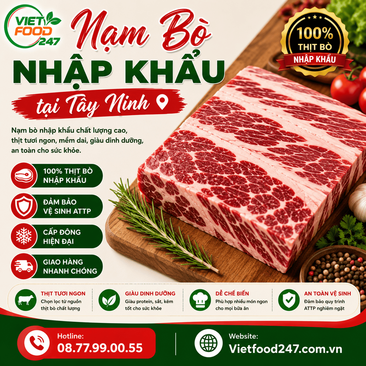 Mua Nạm Bò Nhập Khẩu tại Tây Ninh Giá Sỉ, Giao Hàng Tận Nơi