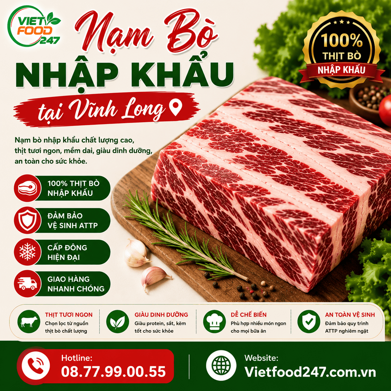 Nạm Bò Nhập Khẩu tại Vĩnh Long Cho Quán Lẩu, BBQ Và Khách Sạn