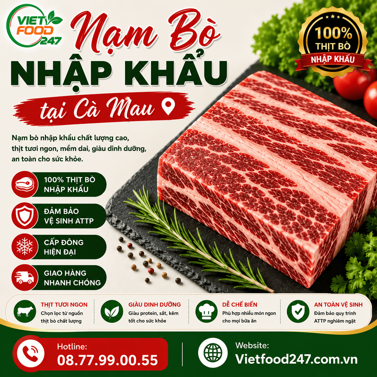Mua Nạm Bò Nhập Khẩu tại Cà Mau Giá Sỉ, Giao Hàng Tận Nơi