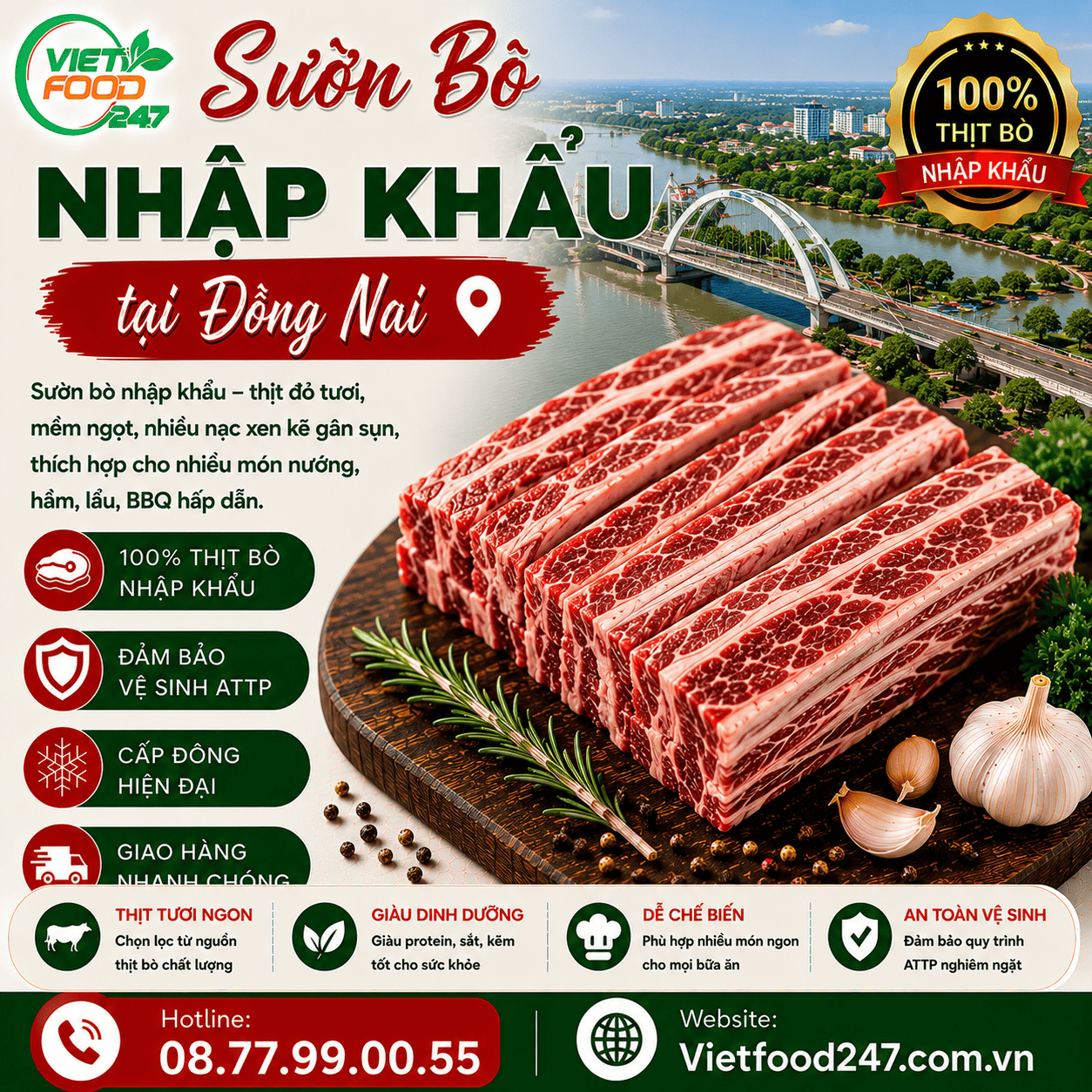 Địa Chỉ Bán Sườn Bò Nhập Khẩu tại Đồng Nai Uy Tín, Giá Tận Kho