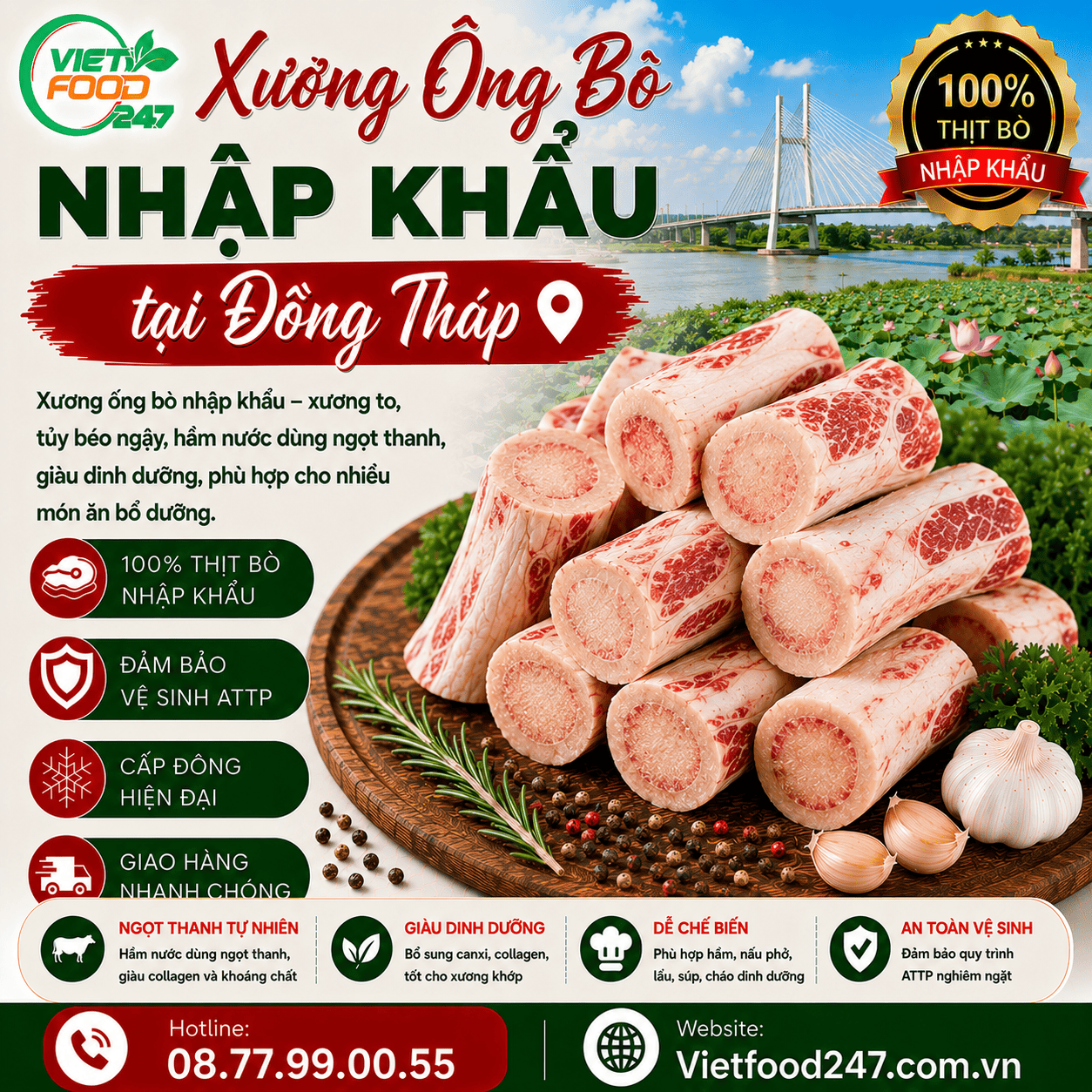 Báo Giá Xương Ống Bò Nhập Khẩu tại Đồng Tháp Mới Nhất 2026