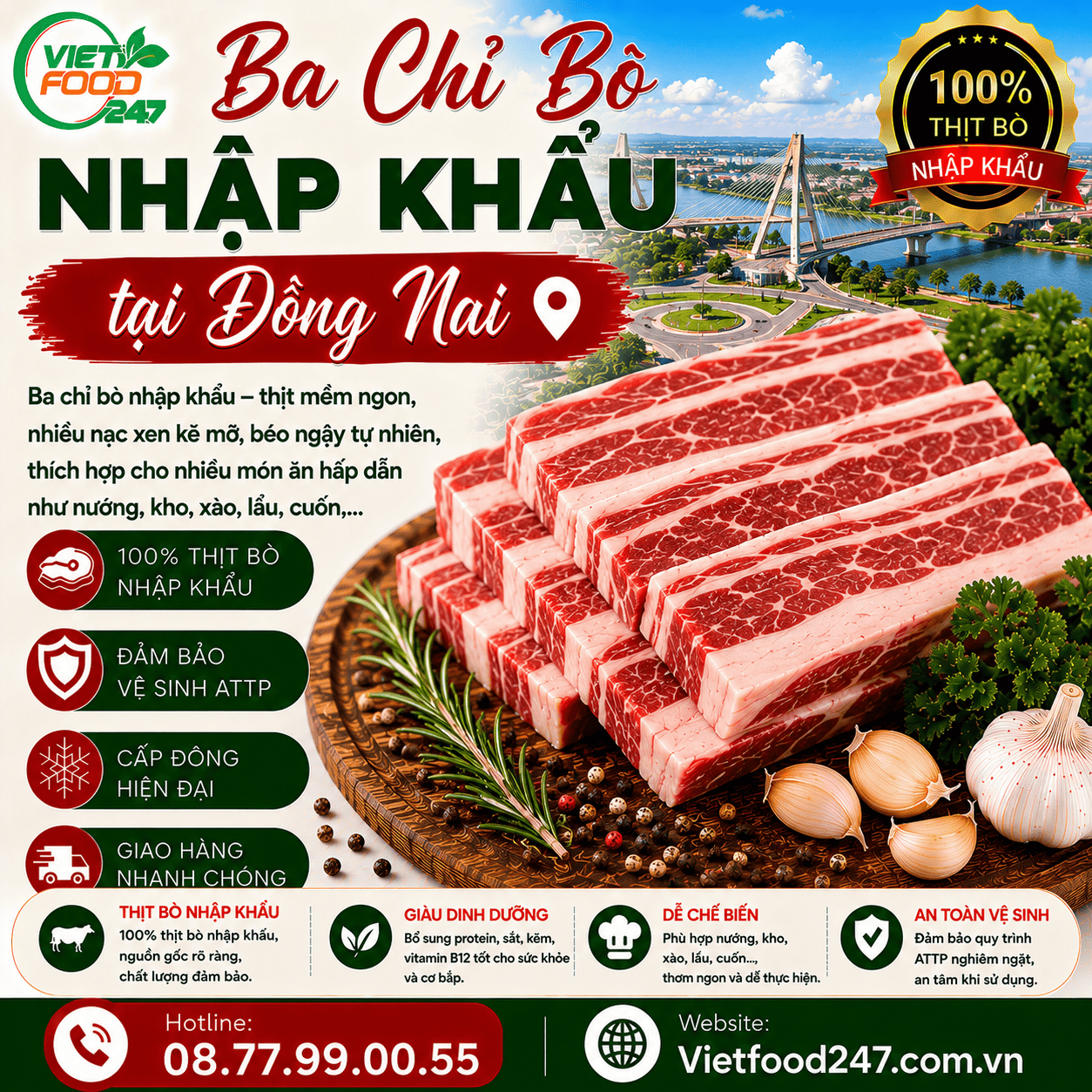 Báo Giá Ba Chỉ Bò Nhập Khẩu tại Đồng Nai Mới Nhất Hôm Nay