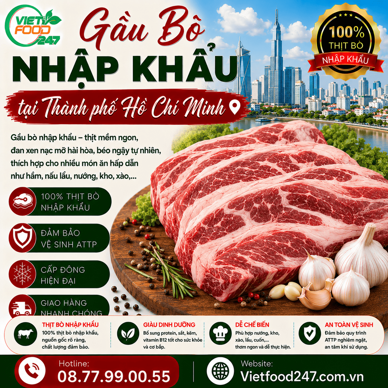 Nhà Cung Cấp Gầu Bò Nhập Khẩu tại Thành phố Hồ Chí Minh Cho Nhà Hàng