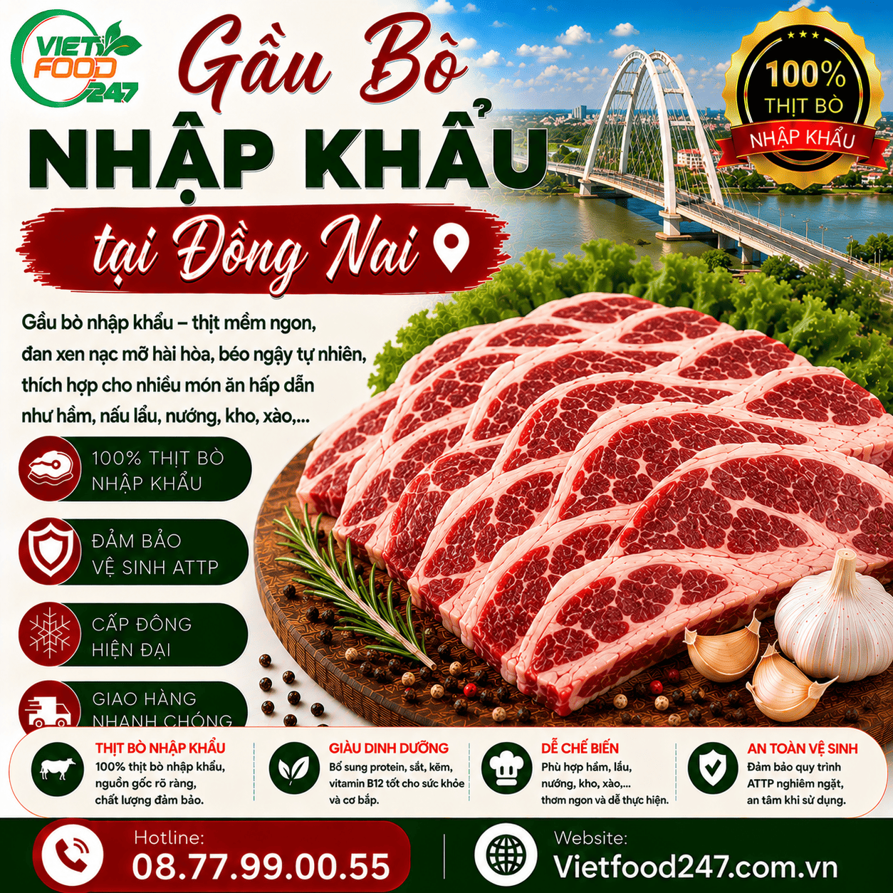 Địa Chỉ Bán Gầu Bò Nhập Khẩu tại Đồng Nai Giá Tốt