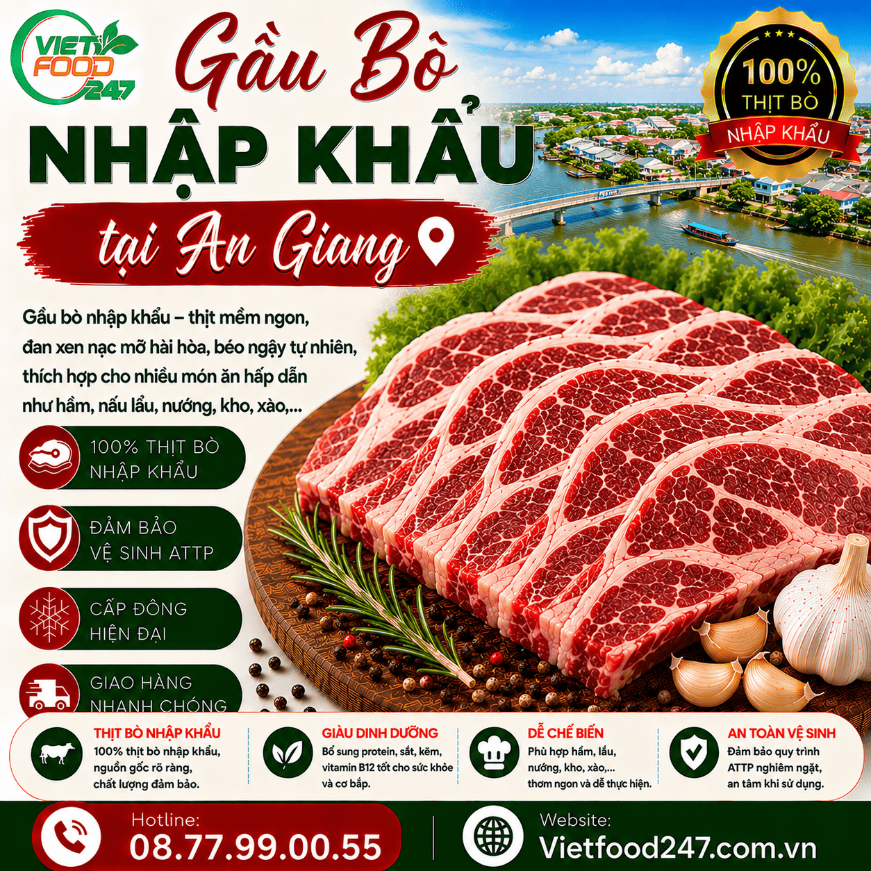 Nhà Cung Cấp Gầu Bò Nhập Khẩu tại An Giang Cho Nhà Hàng