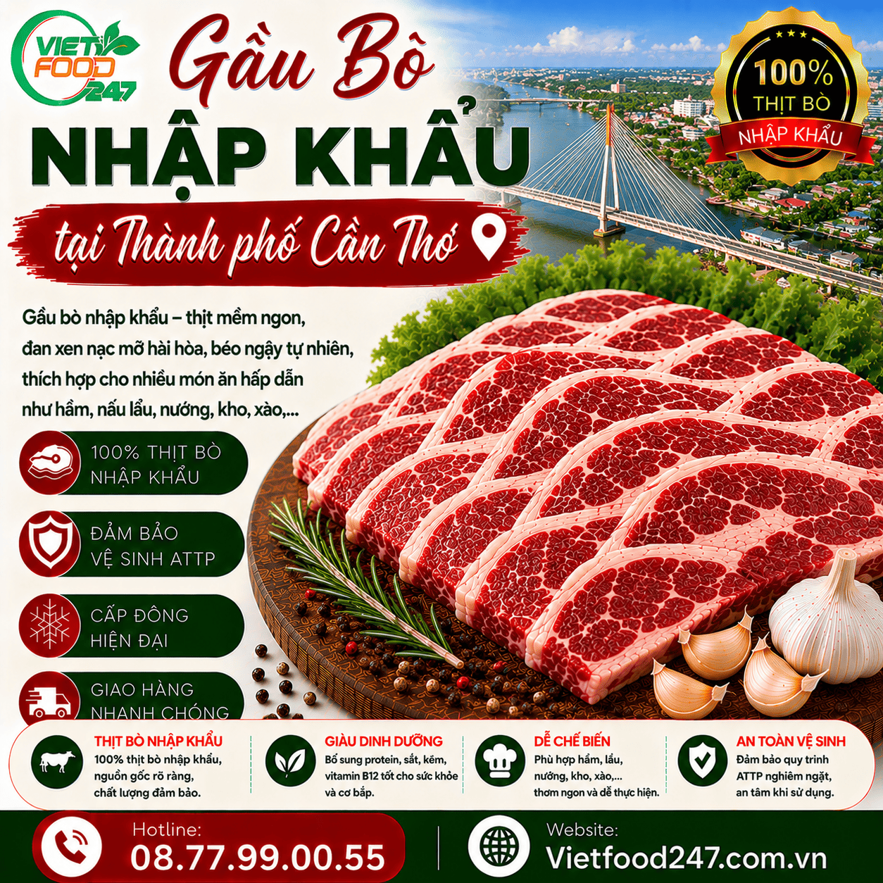 Báo Giá Gầu Bò Nhập Khẩu tại Thành phố Cần Thơ Mới Nhất