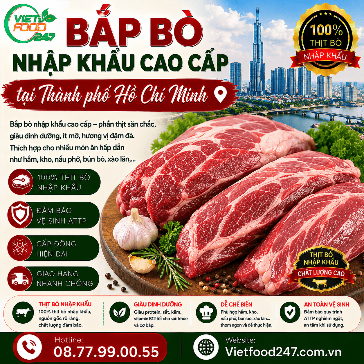 Báo Giá Bắp Bò Nhập Khẩu Cao Cấp tại Thành phố Hồ Chí Minh Mới Nhất
