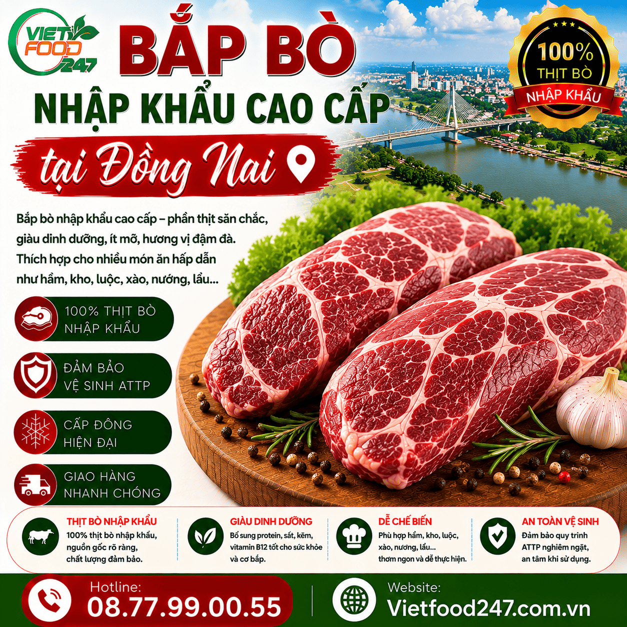 Nhà Cung Cấp Bắp Bò Nhập Khẩu Cao Cấp tại Đồng Nai Cho Nhà Hàng