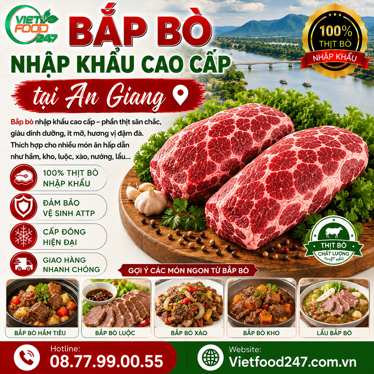 Mua Bắp Bò Nhập Khẩu Cao Cấp tại An Giang Giá Tốt, Giao Hàng Nhanh