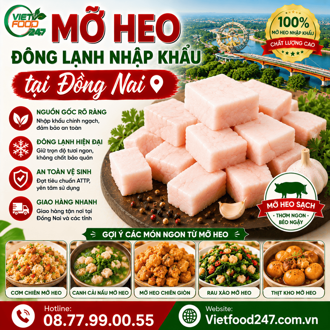 Địa Chỉ Bán Mỡ Heo Đông Lạnh Nhập Khẩu Uy Tín Tại Đồng Nai