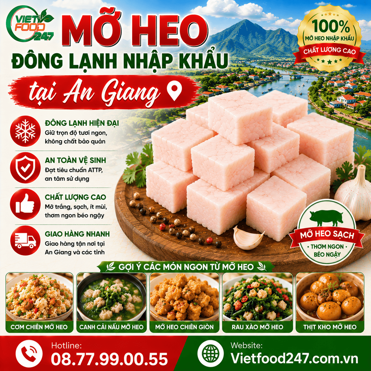 Mỡ Heo Đông Lạnh Nhập Khẩu tại An Giang – Nguyên Liệu Chất Lượng Cho Ngành Chế Biến Thực Phẩm