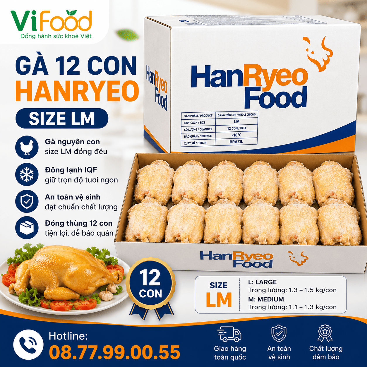 Gà 12 con hanrryeo Size LM