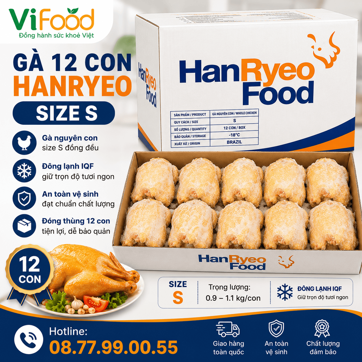Gà 12 con hanrryeo size S