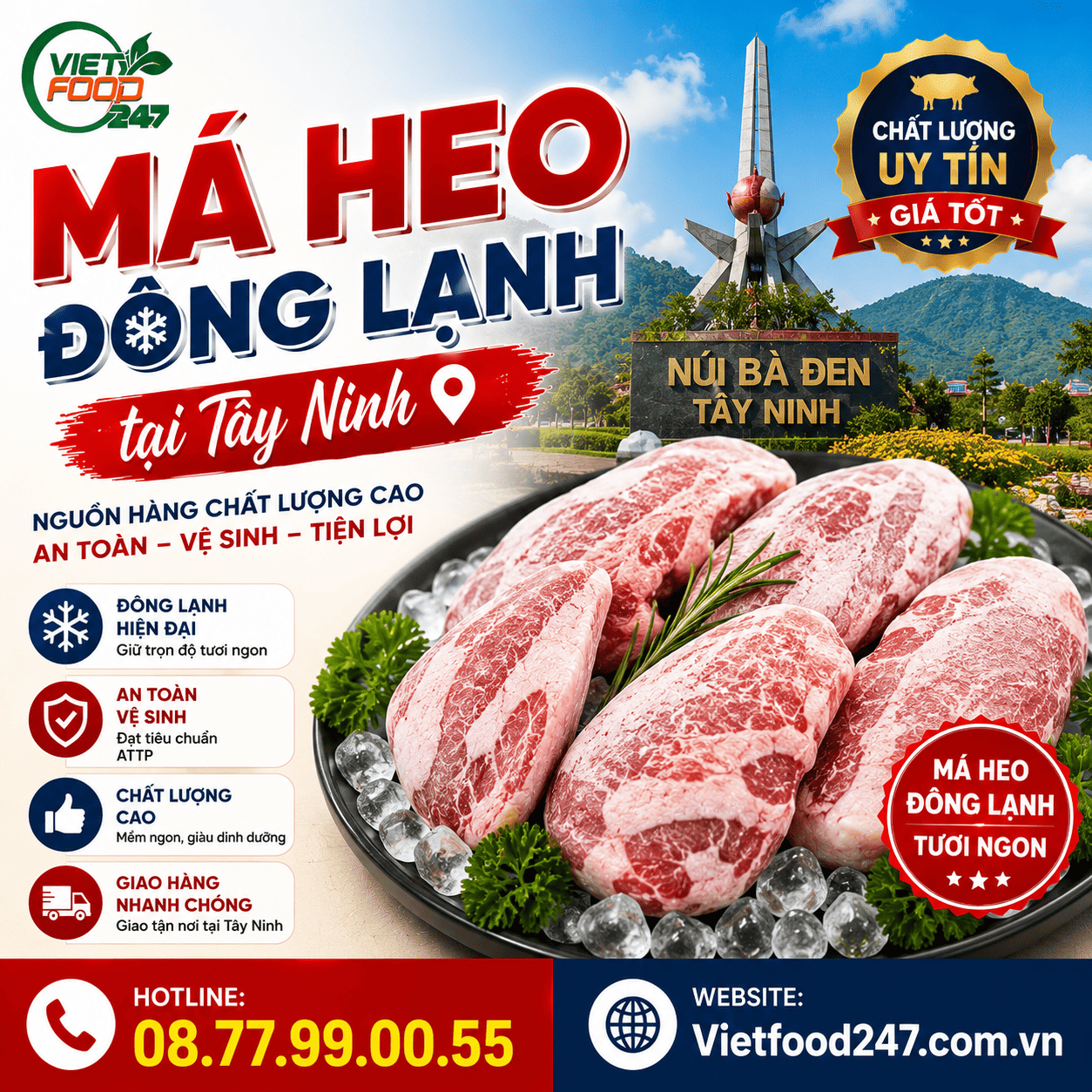 VIFOOD Cung Cấp Má Heo Đông Lạnh tại Tây Ninh Cho Nhà Hàng, Quán Ăn Và Doanh Nghiệp