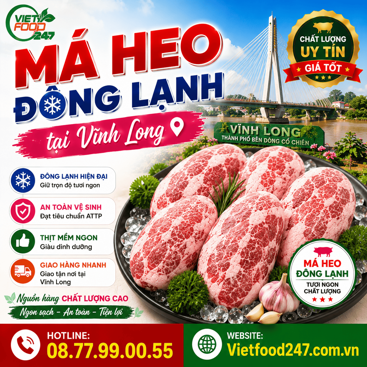 Cung Cấp Má Heo Đông Lạnh Vĩnh Long Số Lượng Lớn, Giá Tốt