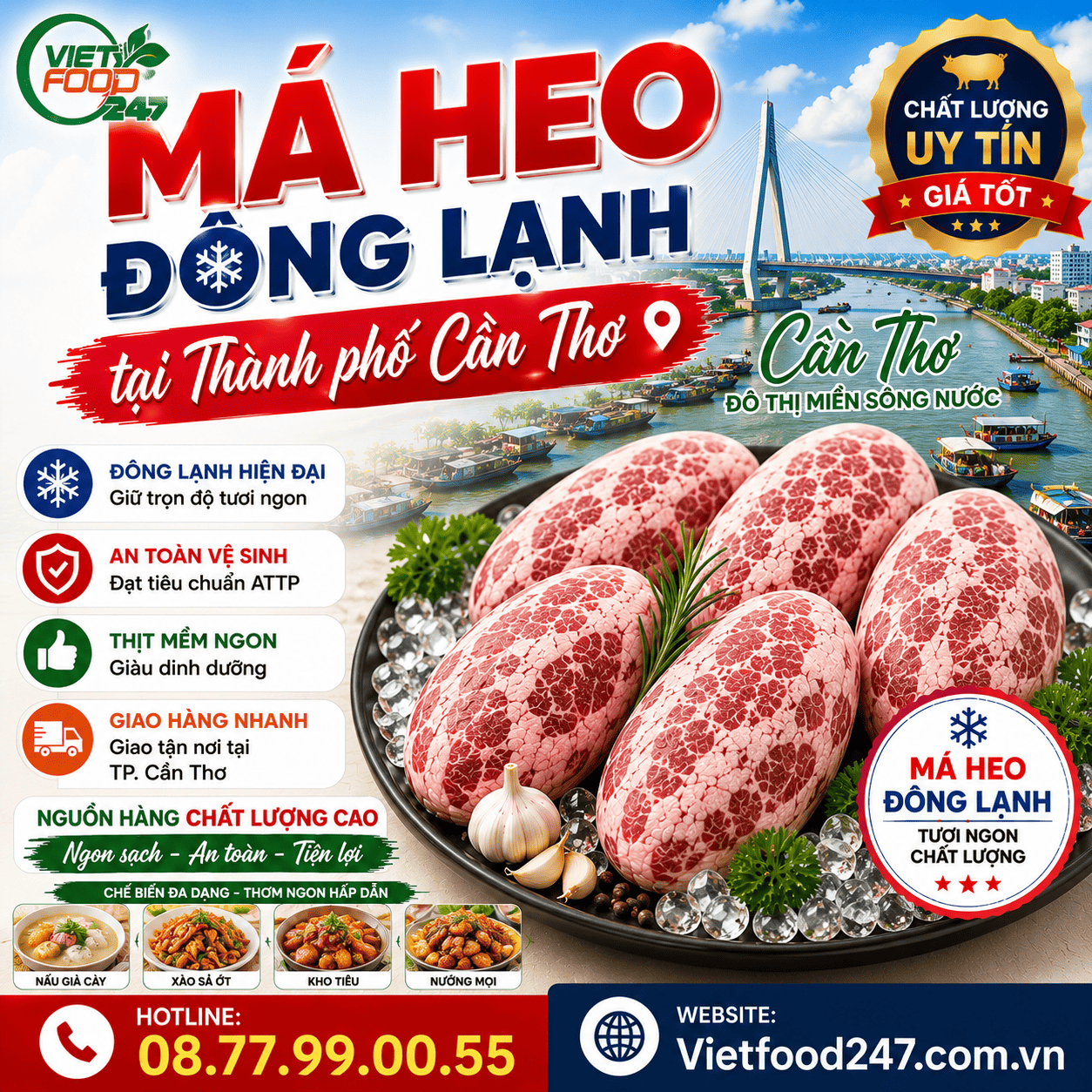 Báo Giá Má Heo Đông Lạnh tại Thành phố Cần Thơ Mới Nhất - Giao Hàng Tận Nơi