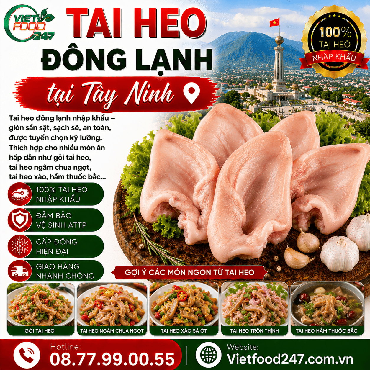 Nhà Phân Phối Tai Heo Đông Lạnh Tại Tây Ninh