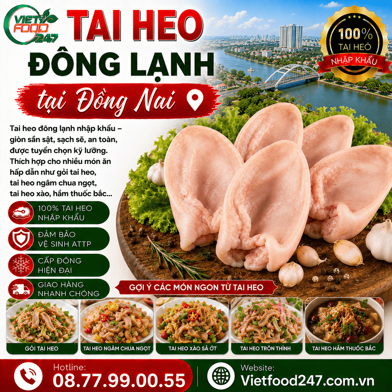 Tai Heo Đông Lạnh Giao Nhanh Tại Đồng Nai