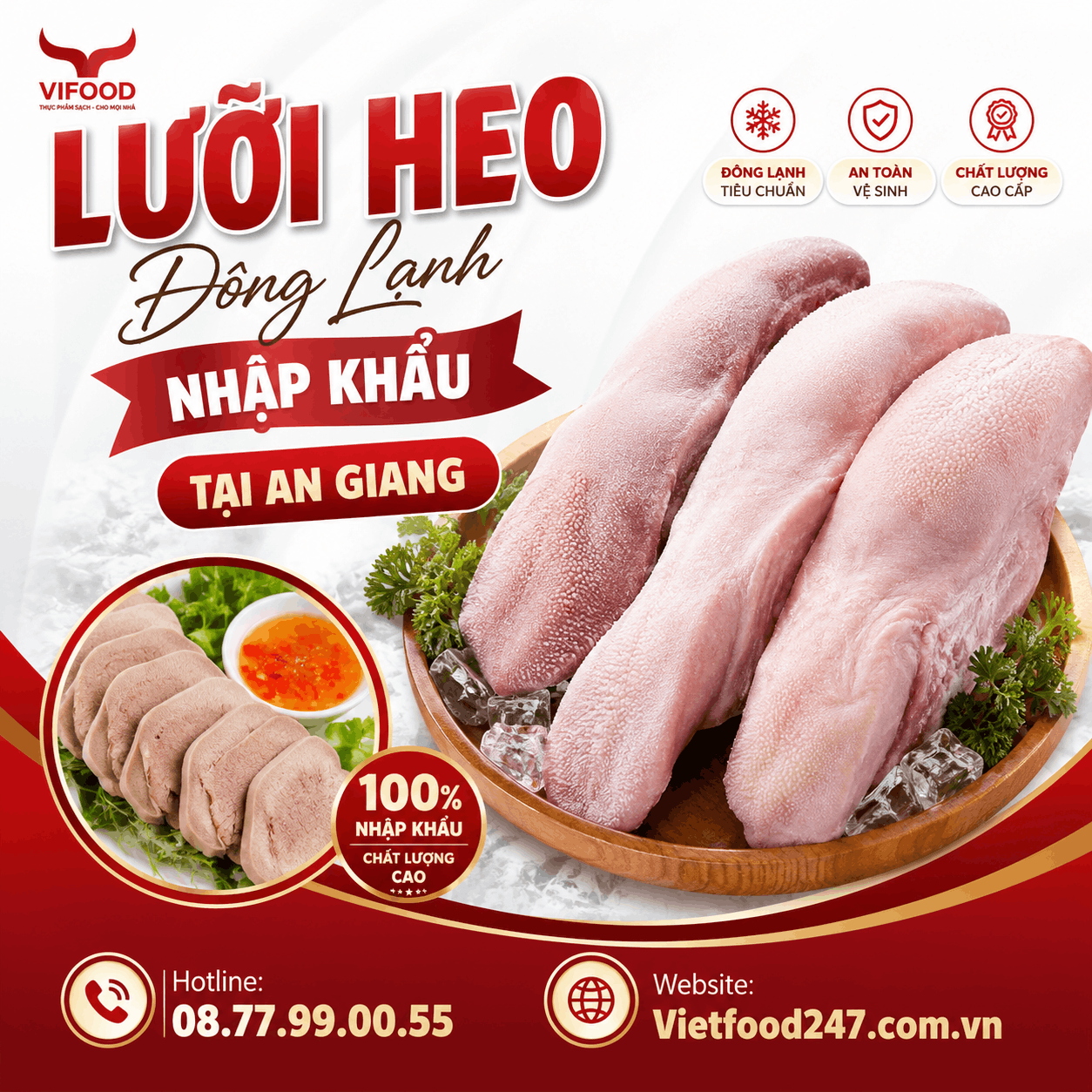 Lưỡi Heo Đông Lạnh Nhập Khẩu tại An Giang – Địa Chỉ Phân Phối Uy Tín Cho Nhà Hàng