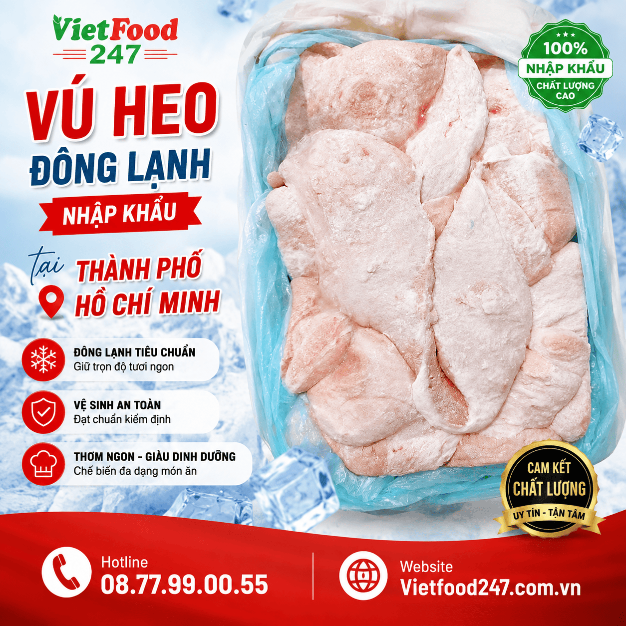 Nguồn Vú Heo Đông Lạnh Nhập Khẩu Cho Nhà Hàng Tại Thành phố Hồ Chí Minh