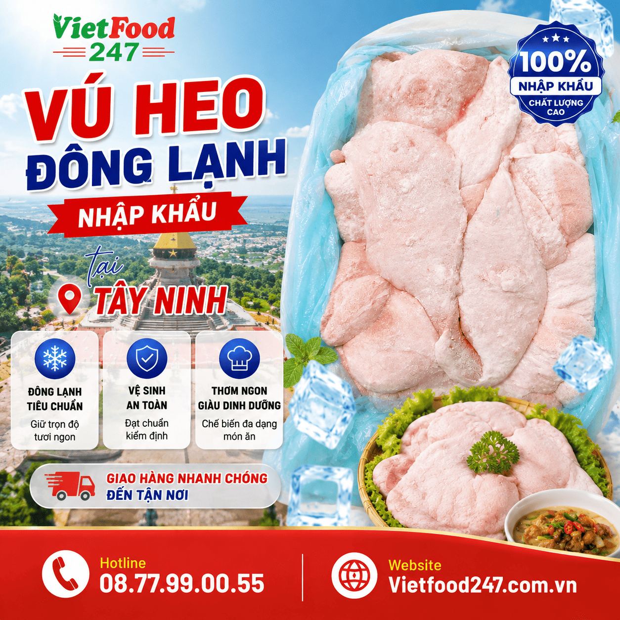 Báo Giá Vú Heo Đông Lạnh Nhập Khẩu tại Tây Ninh Mới Nhất
