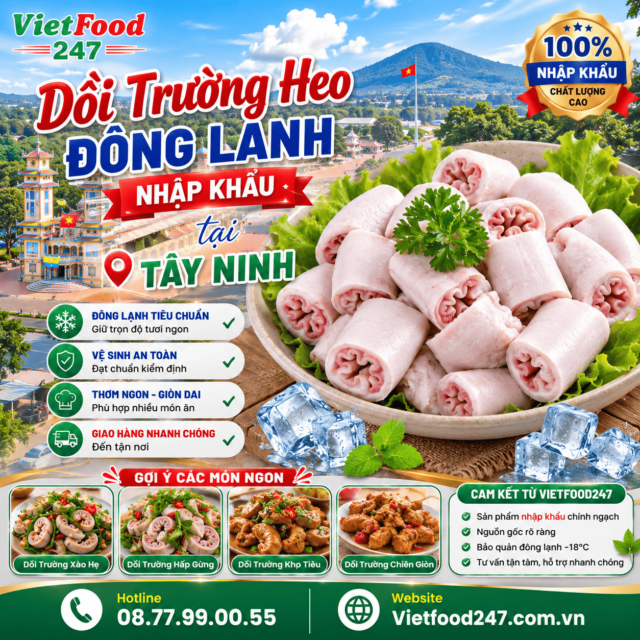 Mua Dồi Trường Heo Đông Lạnh Nhập Khẩu tại Tây Ninh Giá Sỉ, Giao Nhanh