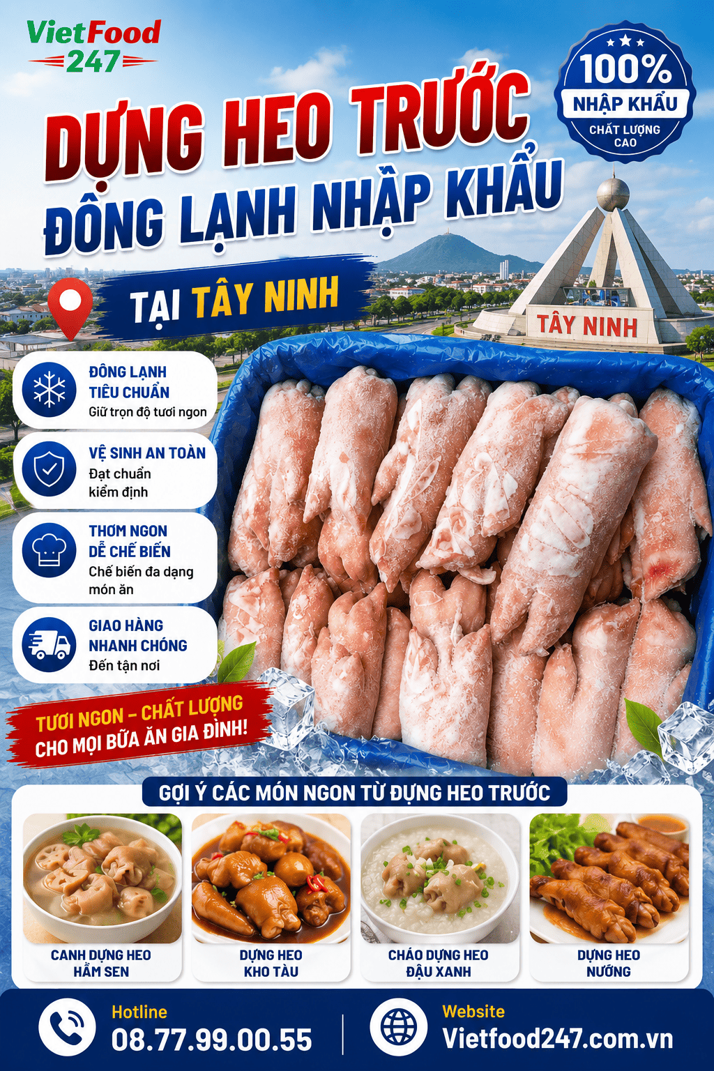 Dựng Heo Trước Đông Lạnh Nhập Khẩu Tại Tây Ninh – Chất Lượng, Giá Cạnh Tranh