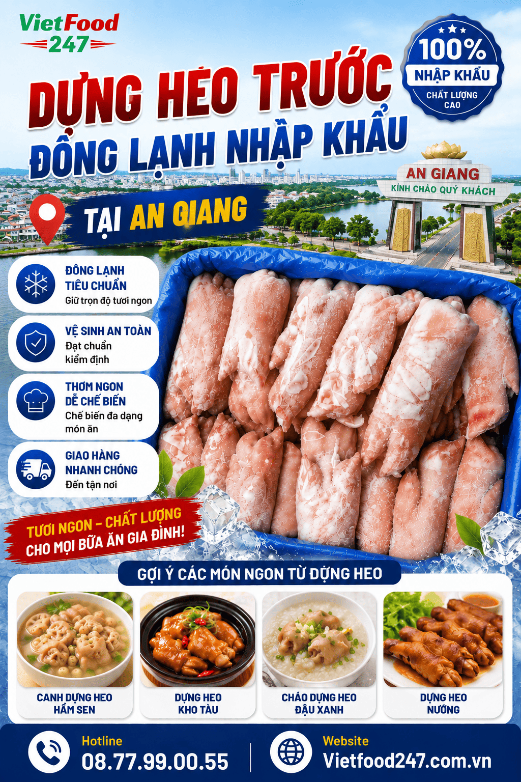Mua Dựng Heo Trước Đông Lạnh Nhập Khẩu Tại An Giang Giá Tốt