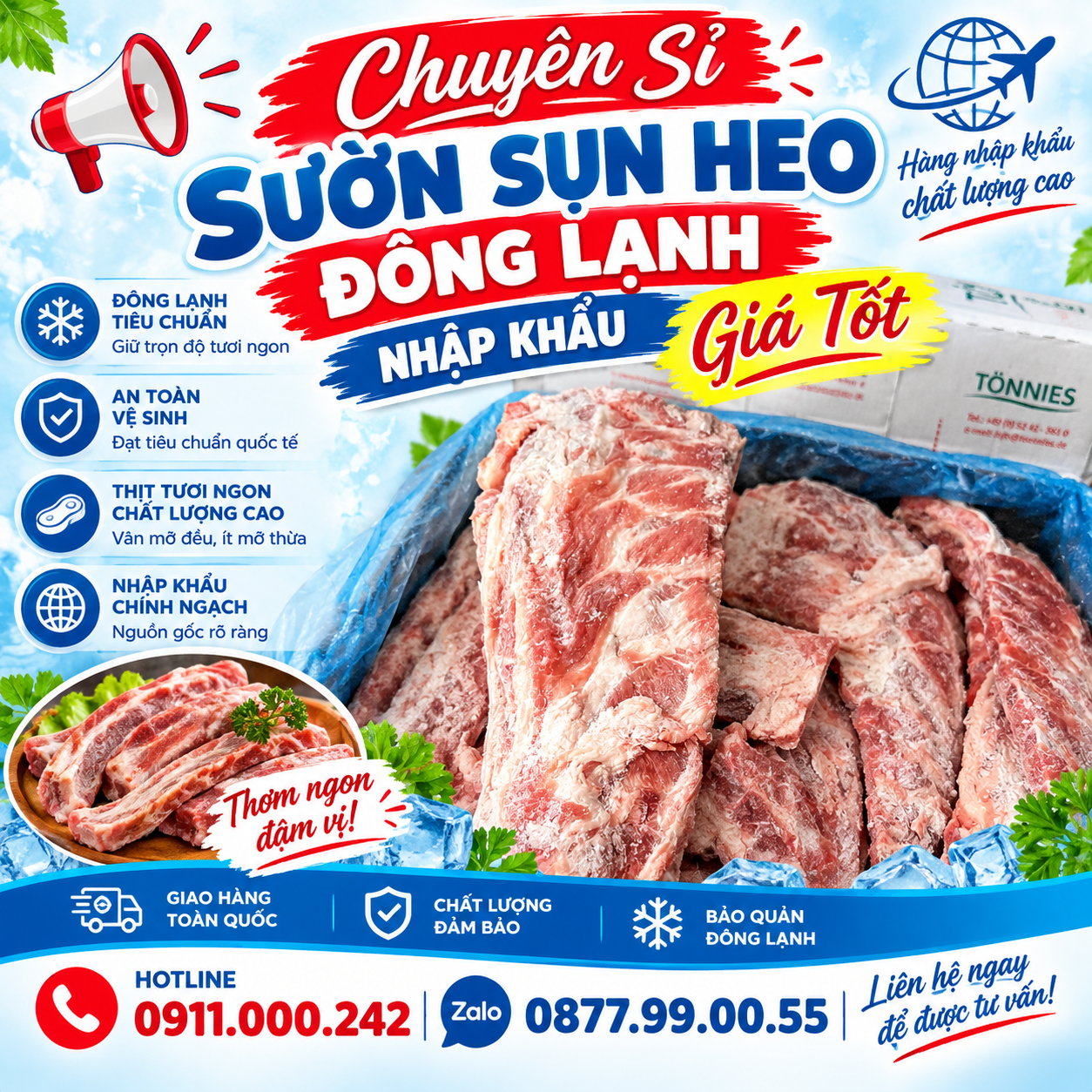 Sườn Sụn Heo Đông Lạnh Nhập Khẩu Giá Sỉ Tại TP. Hồ Chí Minh